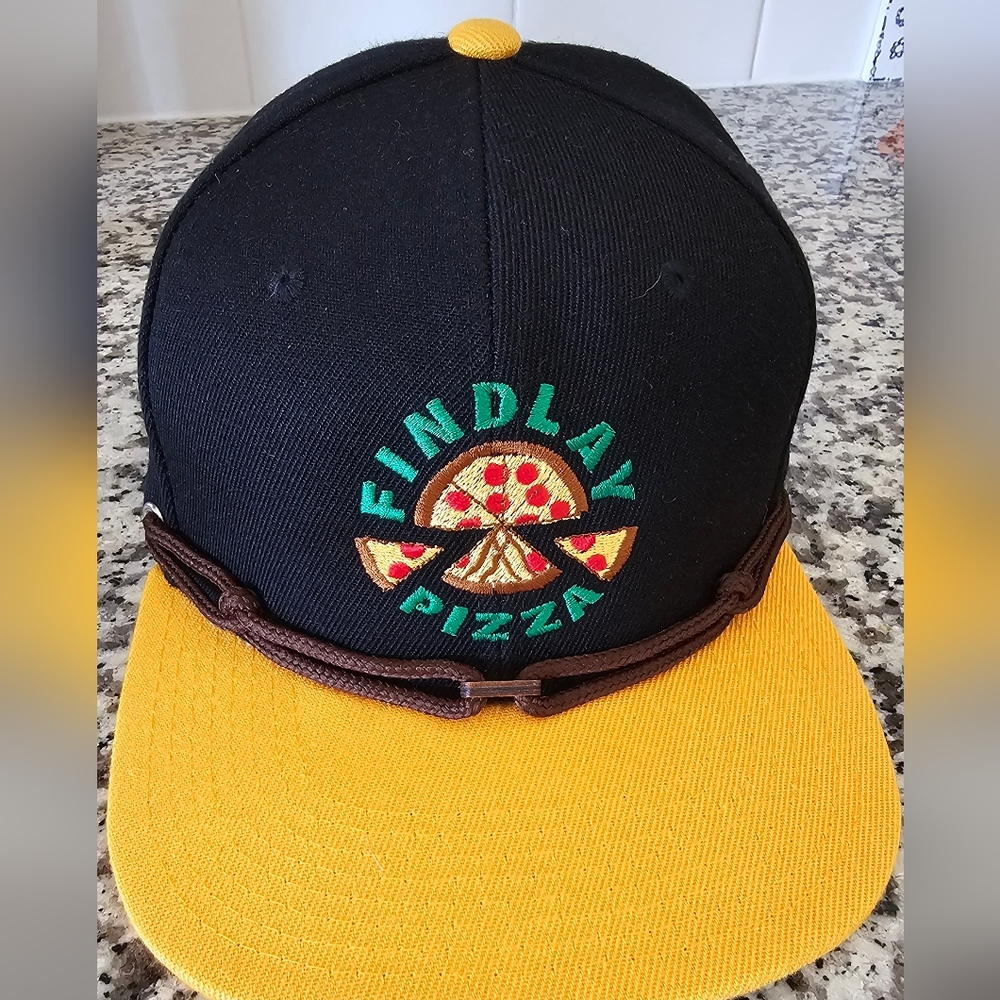 Black and Yellow Pizza Logo Cap